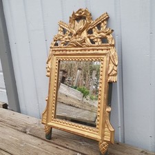 Petit Miroir Style Louis XVI En Bois Doré