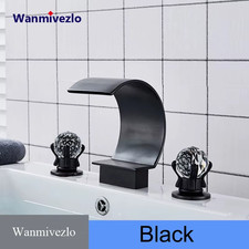 Waterfall Bathroom Basin Faucet Deck Mounted Cold Hot Water Mixer Single Hole Wa