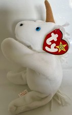 MYSTIC The Unicorn Beanie Baby 1993 Tan Horn with Coarse Mane