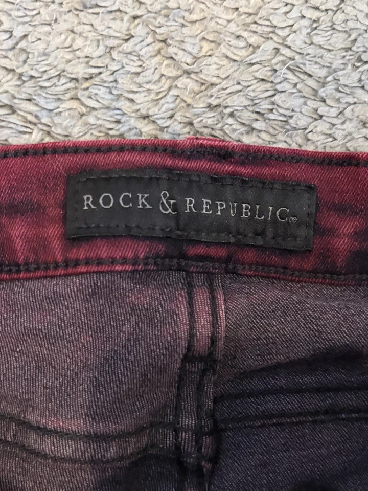 Jeans Rock & Republic para mujer 2M rojo granate Berlín ajustados rojos denim elásticos Foto 2 de 4