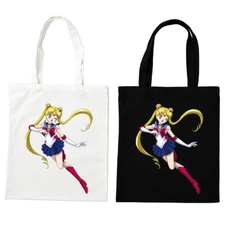 Sailor Moon Canvas Tote Bag Women Tote Reusable Grocery Shopping Bags