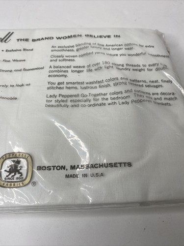Vintage Lady Lepperell Two Standard Pillowcases New Percale White Made in USA - Picture 5 of 5