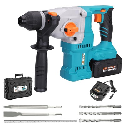 20V Cordless 1-1/8'' Rotary Hammer Drill SDS-Plus Brushless Motor with Safety ...