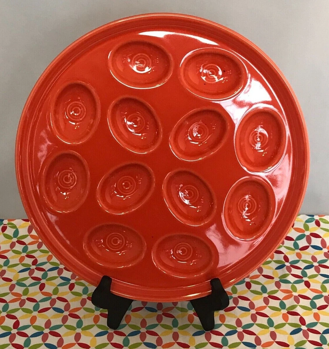 Fiestaware Poppy Egg Tray Fiesta Bright Orange Deviled Egg Serving Plate