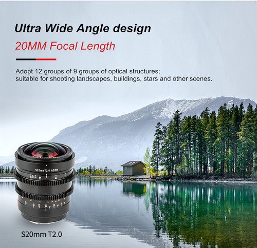 VILTROX 20mm T2.0 Full Frame Cine Lens for Sony E-Mount A9 A7R3 A7M4 III Camera - Picture 7 of 11