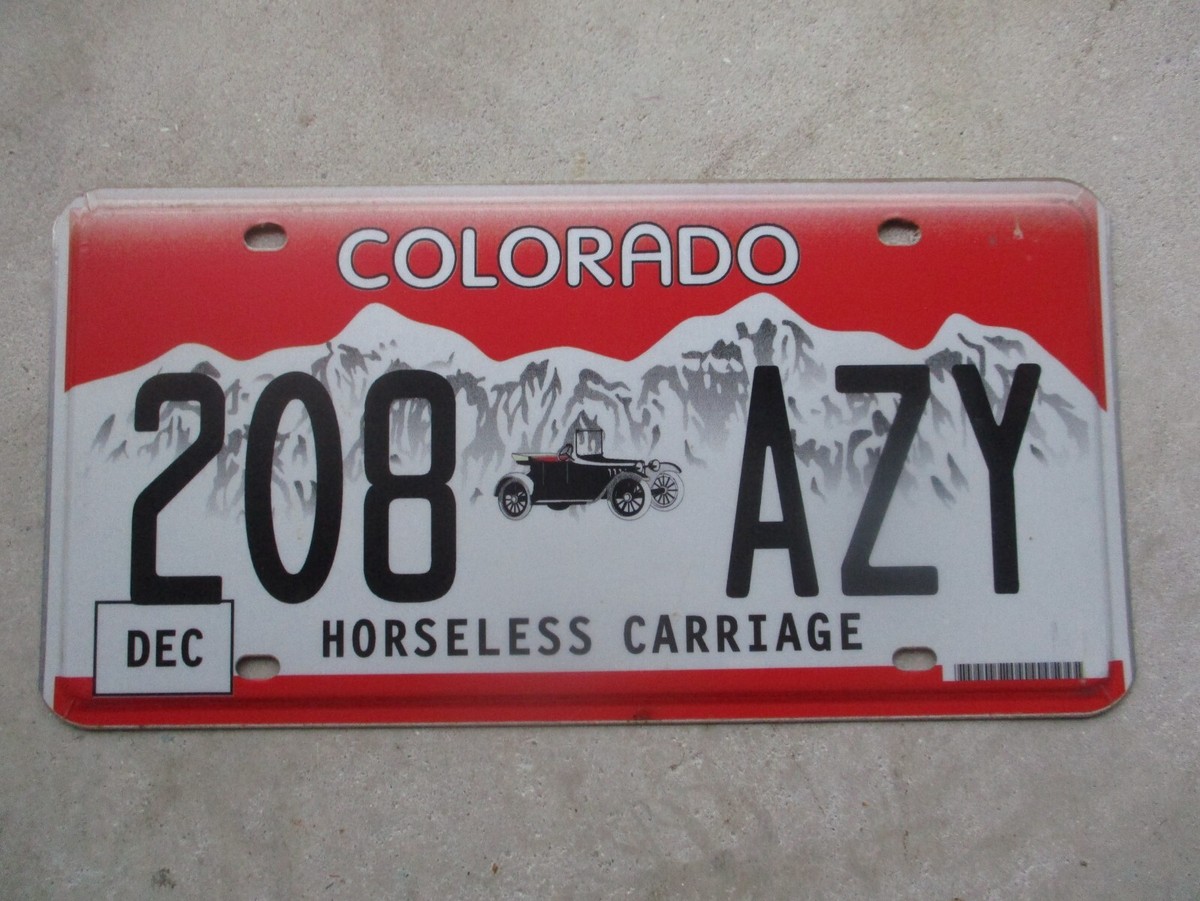 Colorado Horseless Carriage license plate # 208 AZY | eBay