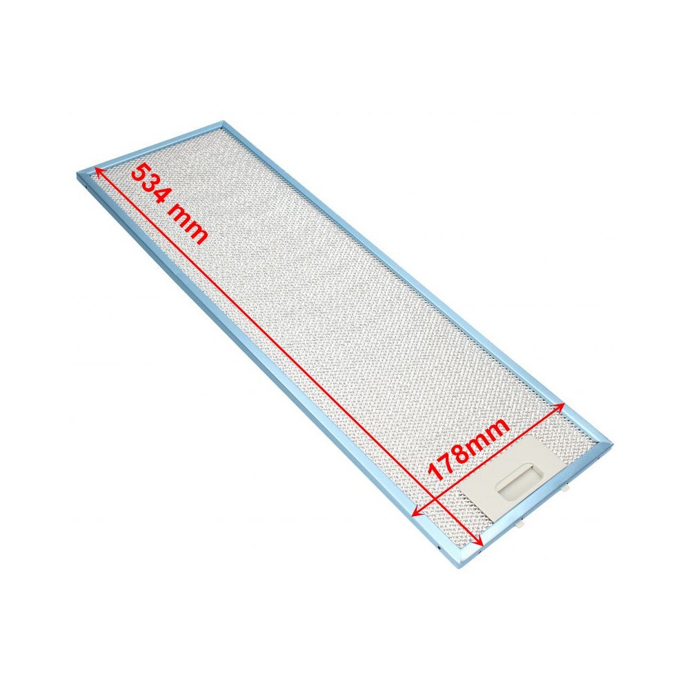 Filtro metallico alluminio 534 X 178 mm per cappa cucina IKEA ELICA WHIRLPOOL
