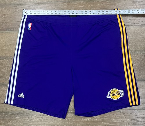 Adidas Vintage La Lakers Basketball Shorts Men Purple, Gold, And White 2XL - Picture 2 of 5