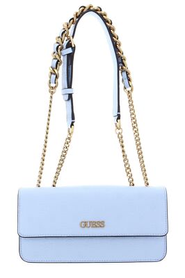 GUESS Geva Convertible Flap Crossbody Bag Schultertasche Ice blue hellblau Neu