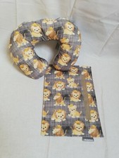 Reise Set Gurtpolster+Nackenh&ouml;rnchen Handmade L&ouml;we L&ouml;wen Kinder Auto Flugzeug