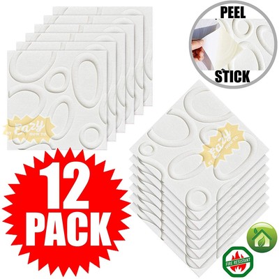 Ceiling Tiles 12x12 White Oval Style Peel And Stick Easy