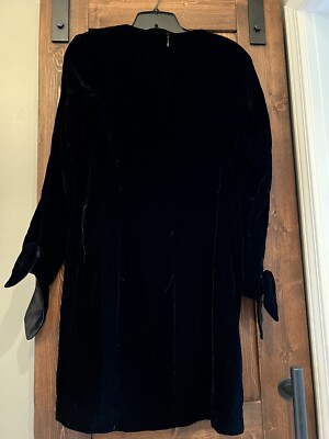 vintage 80s 90s Y2K anne klein II Black velvet dress long sleeve dress  Retro 4 | eBay