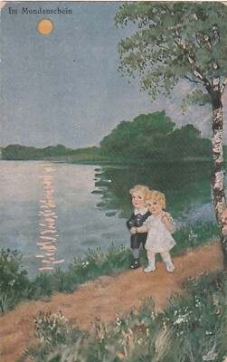 Postcard Ad. Hoffmann: in the moonlight at the lake - publisher: W + S + S + B 5318