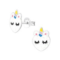 Einhorn Ohrringe 925 Silber - Kinder MäDchen Ohrstecker Unicorn Kinderohrringe
