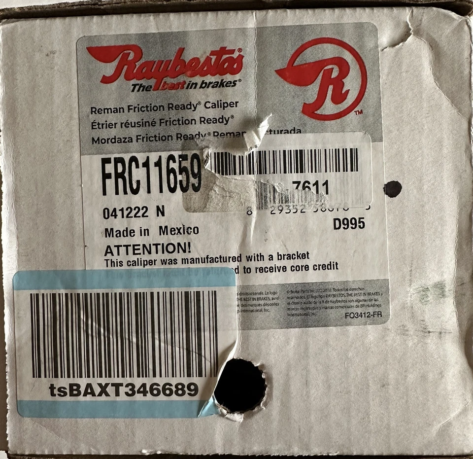 Pinza de freno trasera derecha Raybestos para Toyota Sienna 2004-2010 2005 2006 2007 Foto 2 de 2