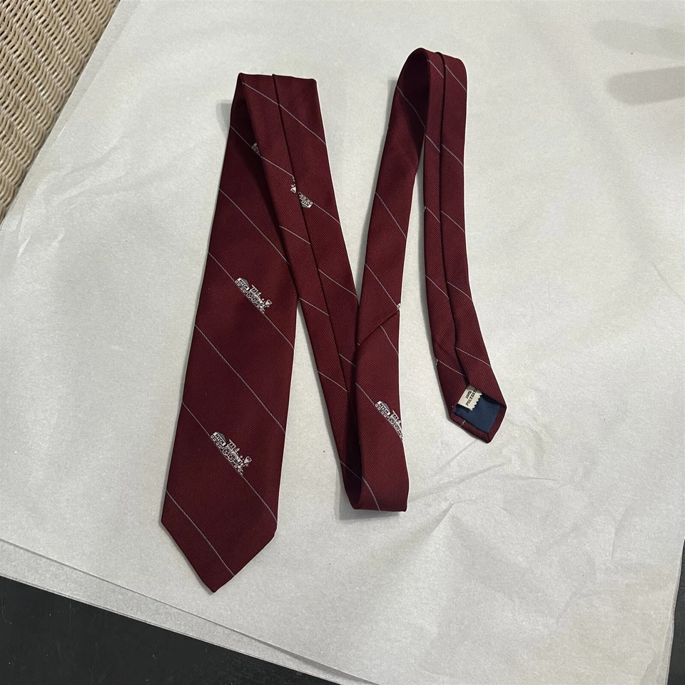 Corbata de colección Harris Enterprise NY Red Trains Locomotora NY Central Mutual Ins Foto 3 de 4