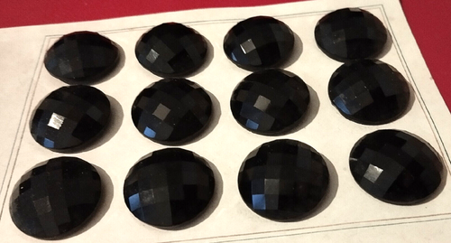 Lot De 9 Boutons Anciens En Verre Noir - Sur Carte D'origine, Excellent état, France