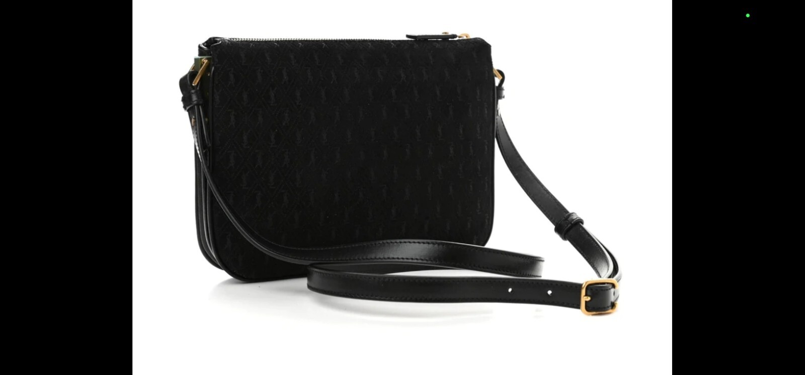 Borsa a tracolla Saint Laurent nera King Palm scamosciata monogramma 585541