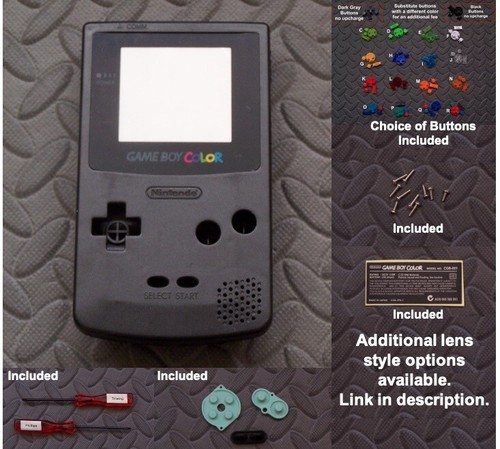Nintendo Game Boy Color GBC Shell + Glass Lens + Buttons- Pick Shell Color! - Picture 19 of 25