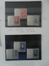 TIMBRES France 1943 série 587/592 celebrités bord de feuille  neufs sans ch
