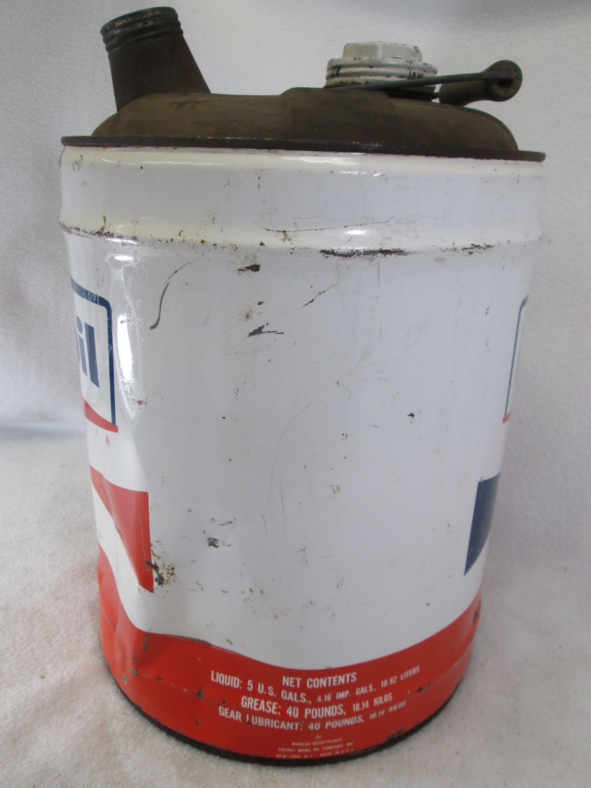 Vintage 1960's Mobil Motor Oil empty 5 Gallon metal can | eBay