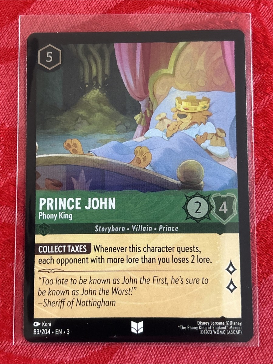 FOIL Disney Lorcana Inklands - Prince John - Phony King - 83