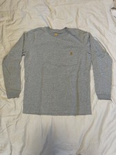 Carhartt Grey Long sleeve Pocket Shirt Size Medium fits Small Read Description