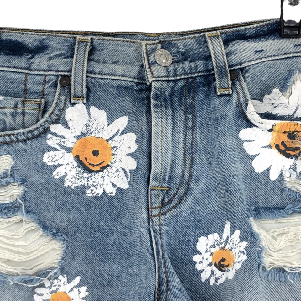 Pantalones Cortos 7 For All Mankind 7FAM Mujer Talla 23 Corte Margaritas Denim Envejecido Foto 2 de 4