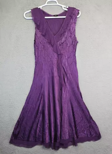 Vintage Komarov Dress Womens XL Charmeuse Asymmetric Flowy Y2K Whimsigoth Fairy