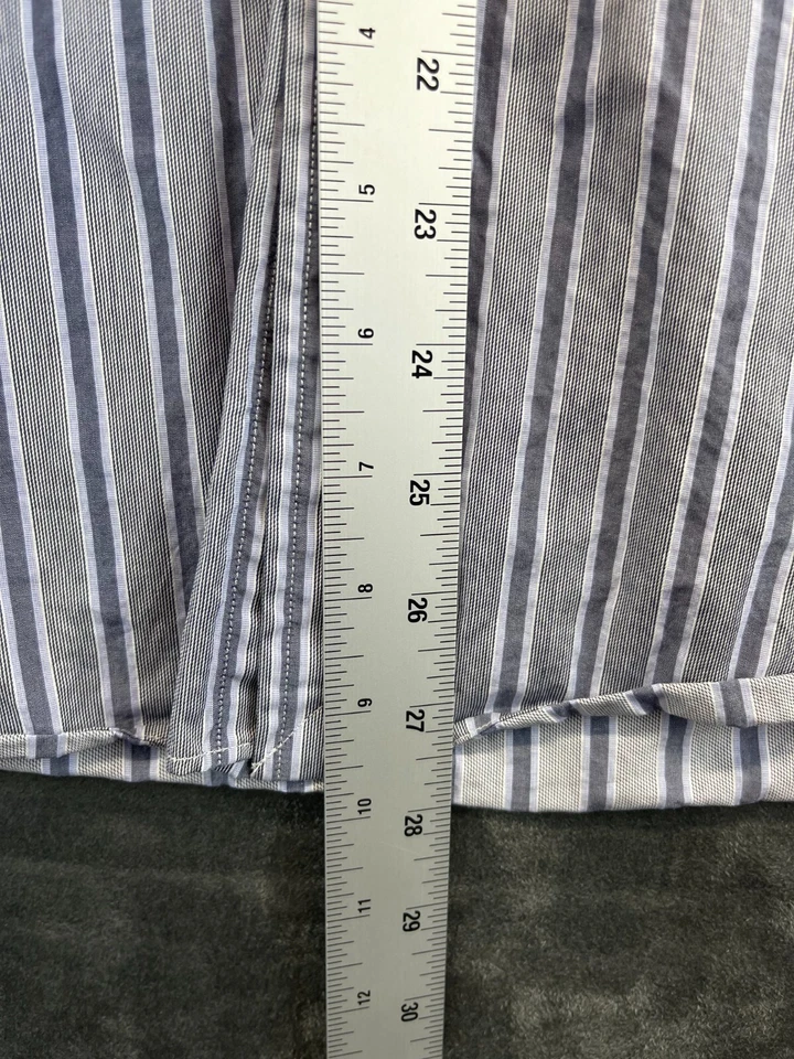 Ike Behar NY Button Down Shirt- Slim Fit - Mens 18 36/37 - Blue/Gray Stripes 622 - Image 3 of 4