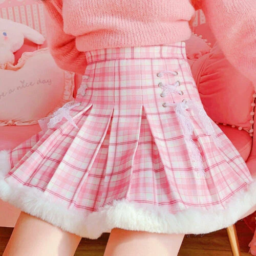 Plaid Pink Skirts for Women