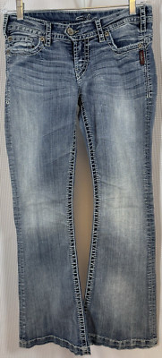 Silver Camden Rose Bell Bottoms Ladies Sz 29x31 Jeans t110