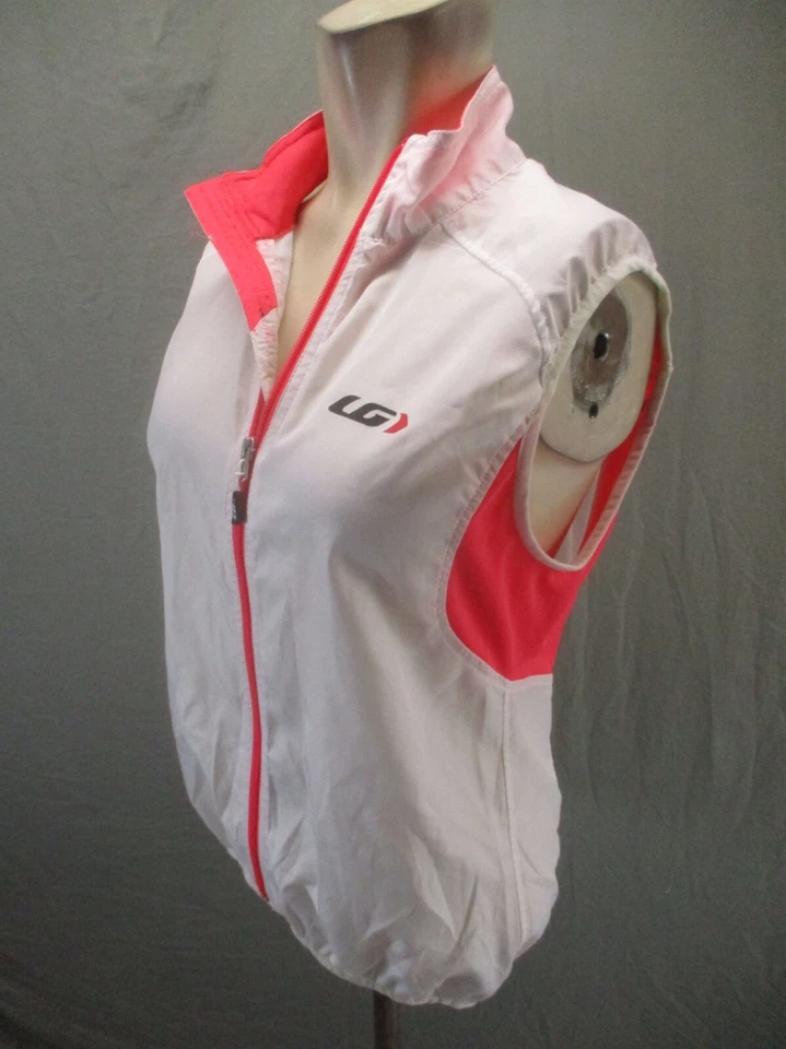 NUEVO CON ETIQUETAS Louis Garneau Talla L Mujer Blanco Cremallera Completa Cuello Soporte Chaleco de Ciclismo 587 Foto 3 de 4