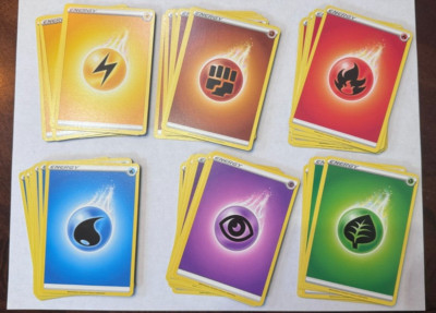 Energy Card Lot Of 60 (10 of Each Type) Near Mint Condition