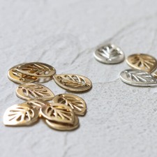 Solid Brass Leaf Charm - 14x10mm CW-4326C