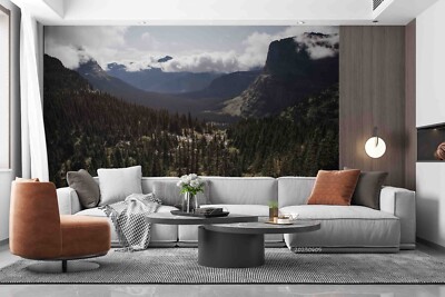3D Tree Mountain Cloud Sky Self-adhesive Removeable Wallpaper Wall Mural 2355