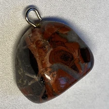 Agate Pendant OLD Tests on Presidium II See photos Reddish brown gray dk browns