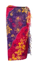 Pareo Hawaiian Swimwear Cover Up Dress Sarong Lava Wrap Pink Purple 