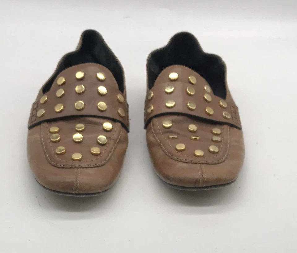 Isabel Marant Mocasín Plano Marrón con Tachuelas Tono Dorado Talla 37 Foto 2 de 4