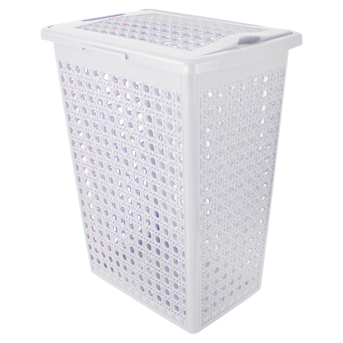Laundry Washing Basket Hamper Storage Bathroom Linen Clothes Lid Rattan Plastic - Picture 2 of 5