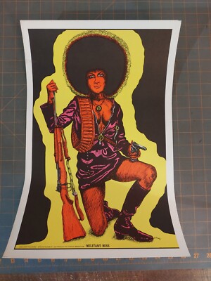 Vintage 1972 Militant Miss George Stowe Jr Blacklight One Stop
