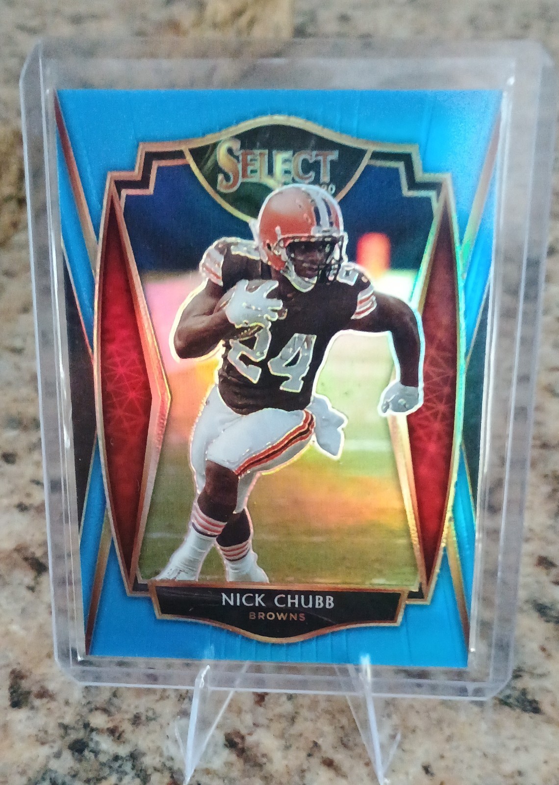 2020 Panini Select - Premier Level Nick Chubb #125 Light Blue Prizm /99