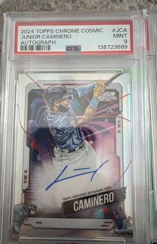 2024 Topps Cosmic Chrome Autographs Junior Caminero RC Auto PSA 9 MINT