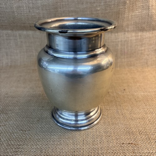 Restaurationsbeschläge silberfarbene Vase Urne Patina Gebrauchsspuren wunderschön! - Bild 2 von 5