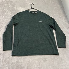 Eddie Bauer Tech Crew Shirt Mens XL Green Long Sleeve Lightweight Hiking Top