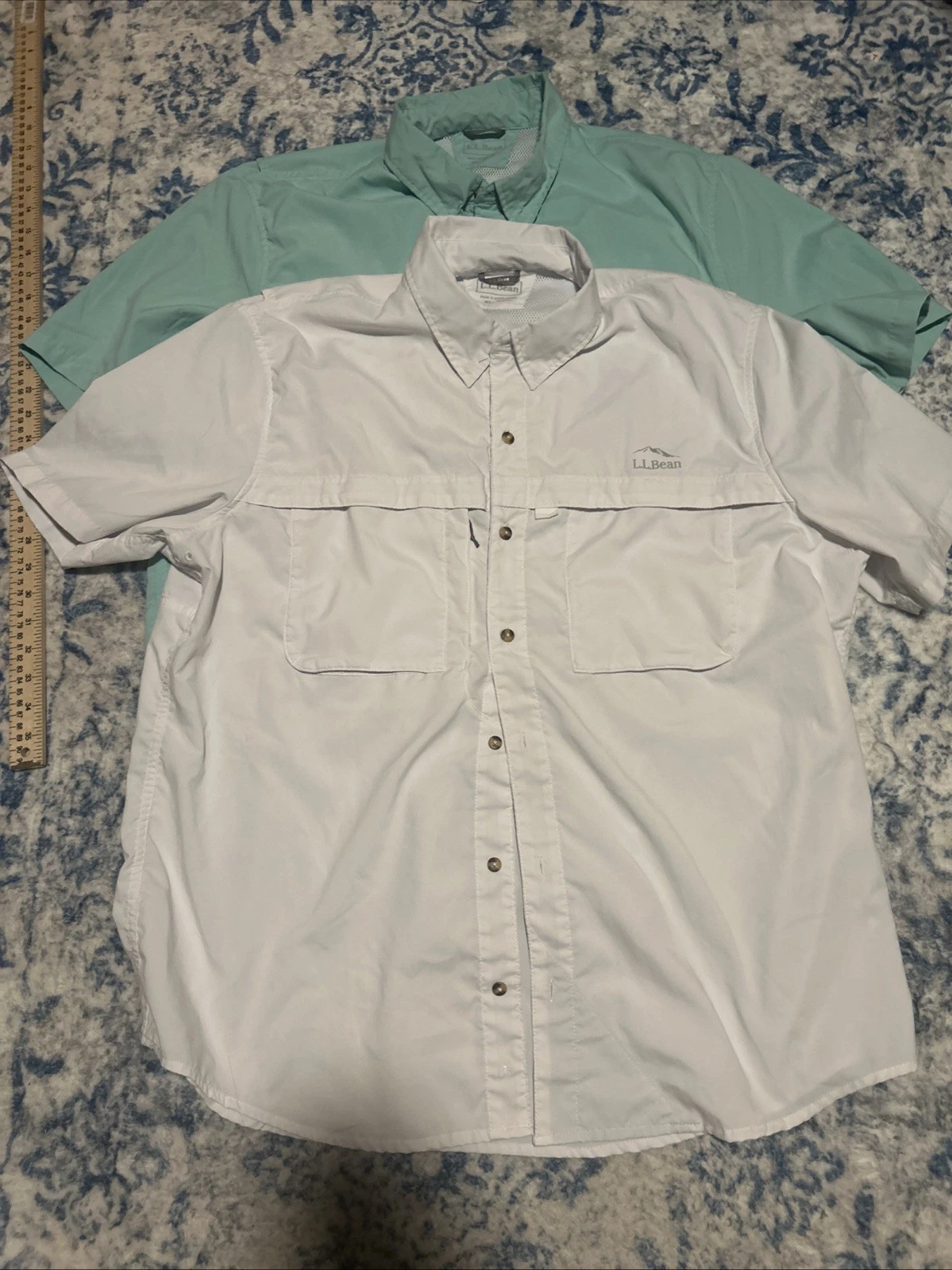 LL Bean Shirt Mens XL Button Down Pockets Outdoors Hiking Fishing Lot Of 2