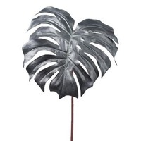 artplants Kunst Blatt Philodendron Monstera Deliciosa Traxos, Schwarz, 80Cm