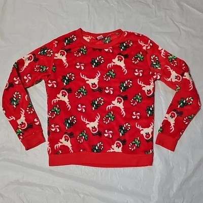 Weekending Women's Medium Red Christmas Themed Pajama Top Used