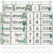 Greenery Flip Calendar for Classroom Decor Bulletin Board 2026 to 2030 Years Dat