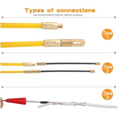 49ft Fiberglass Fish Tape Wire Puller - 4mm Diameter